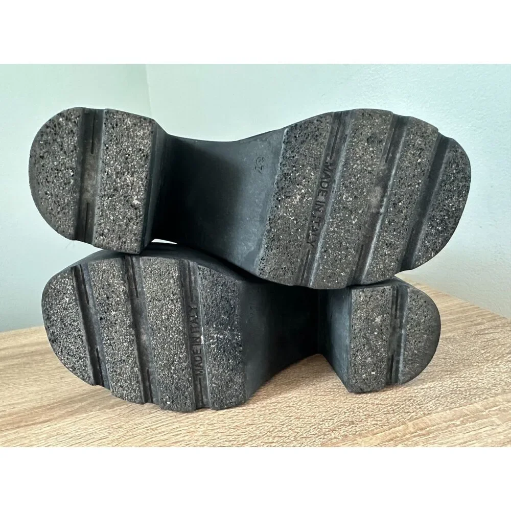 Steve Madden Sami Platform Sandal Size 37 / 6.5 Chunky Block Heel Y2K Black